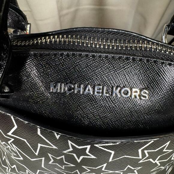 Michael Kors Emmy Star Print Dome Satchel Crossbody Bag Saffiano Leather - Picture 4 of 13